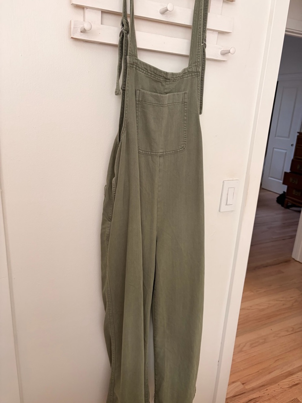 aerie Olive Green Wide-Leg Overalls Jumpsuit